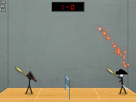 Two player badminton stick game